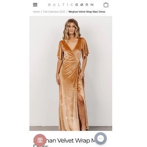 Baltic Born velvet gold maxi wrap dress